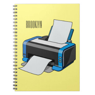 Printer cartoon illustration notebook