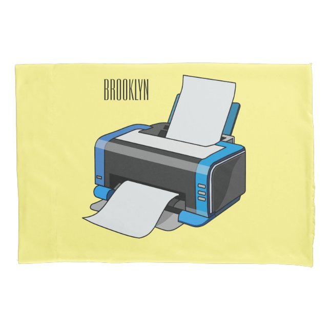 Printer cartoon illustration pillowcase (Front)
