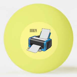 Printer cartoon illustration ping pong ball