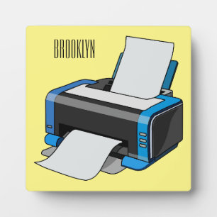 Printer cartoon illustration plaque
