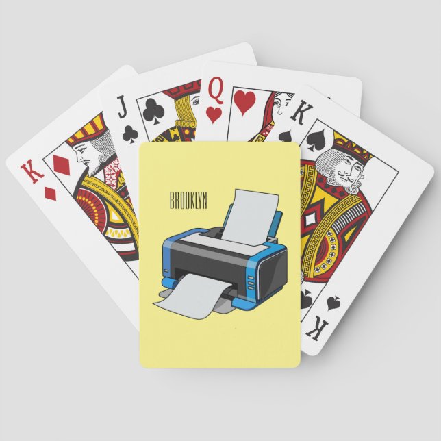 Printer cartoon illustration playing cards (Back)