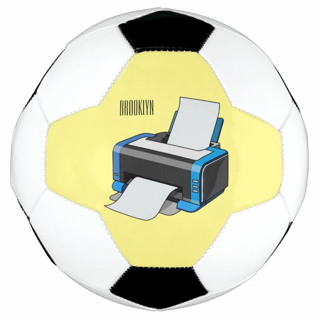 Printer cartoon illustration soccer ball (Front)