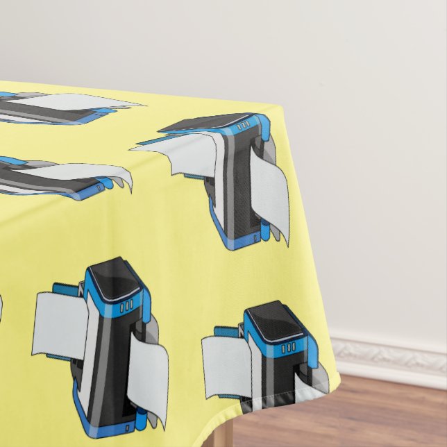 Printer cartoon illustration tablecloth (In Situ)