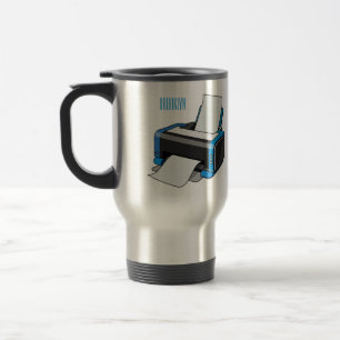 Printer cartoon illustration travel mug