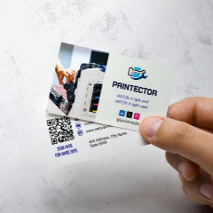 Printer Repair Business   Clean White Barcode Card