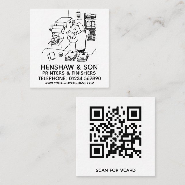 Printers & Finishers Promotional Square Business Card (Front/Back)