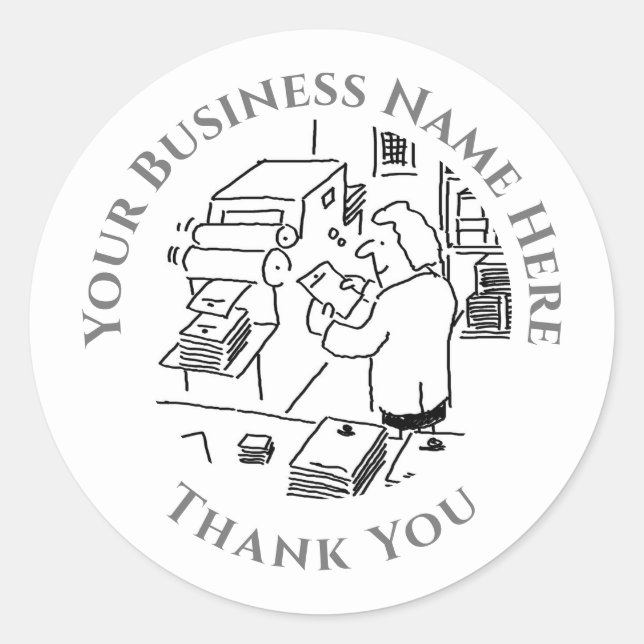 Printers Thank You Classic Round Sticker (Front)