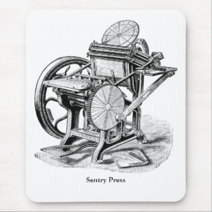 Printing press Gordon style letterpress mouse pad
