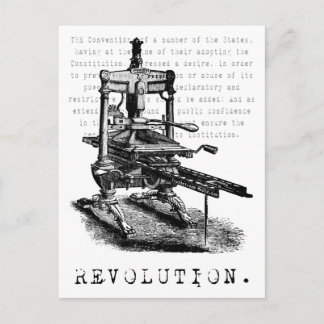 Printing Press = REVOLUTION! Postcard