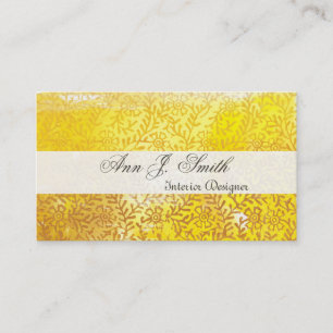 Printmaker Floral Elegant Decorated Pattern Golden Business Card