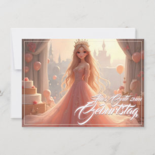 Prinzessin Geburtstagskarte in Rosa