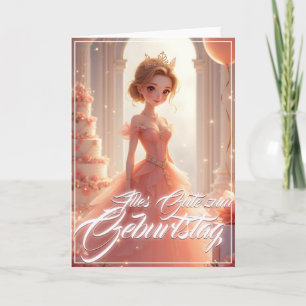 Prinzessin zum Geburtstag im rosa Traumkleid Card