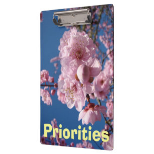 Priorities clipboards Personalise Spring Blossoms