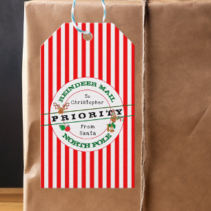 Priority Reindeer Mail From Santa Christmas Gift Gift Tags