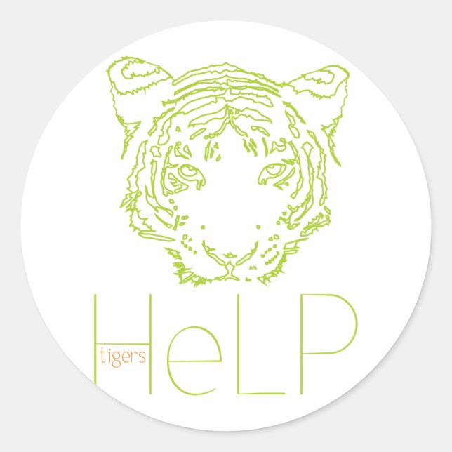 Priority species: Tiger Classic Round Sticker (Front)