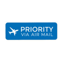 PRIORITY VIA AIR MAIL 飛行機 aeroplane ラベル