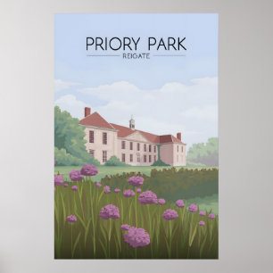 Priory Park Reigate Travel Poster