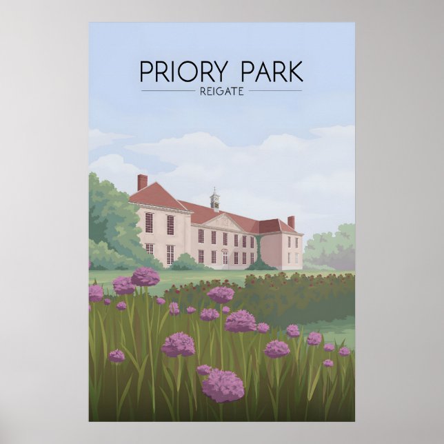 Priory Park Reigate Travel Poster (Front)