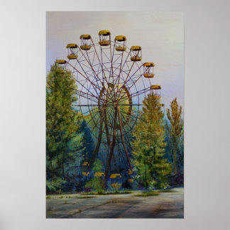 Pripyat Ferris wheel painting poster