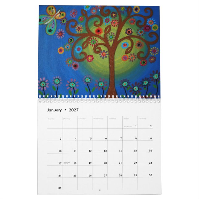 PRISARTS Painting Collection 2012 CALENDAR (Jan 2027)