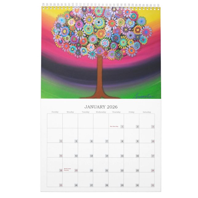 PRISARTS TREE OF LIFE PAINTINGS CALENDAR 2012 (Jan 2026)
