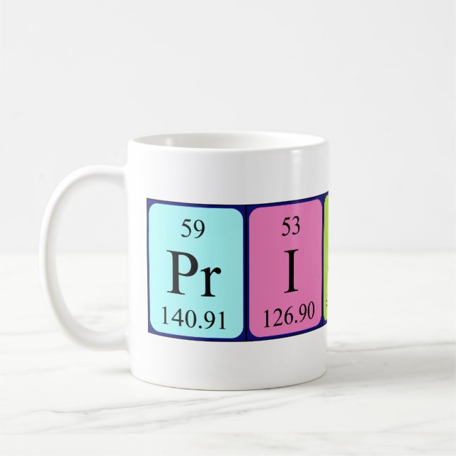 Priscila periodic table name mug (Left)