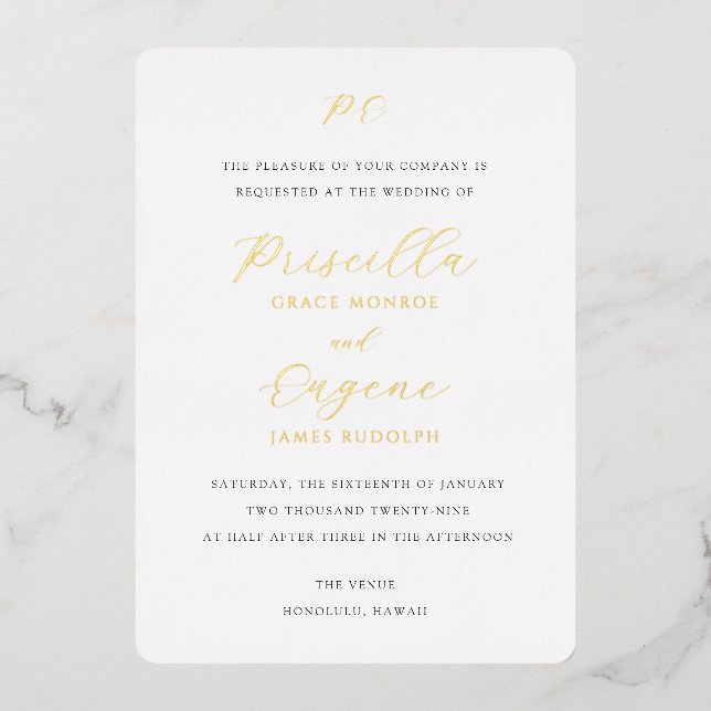 Priscilla Classic Wedding Invitation (Front)