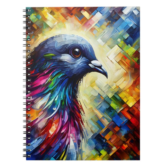 Prism feather Pigeon Portrait Notebook (Front)