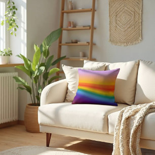 Prism Flow - Wavy Pastel Rainbow Gradient Cushion