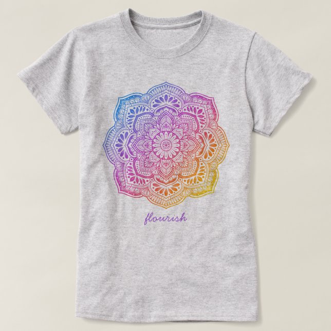 Prism Flower Mandala Personalized T-Shirt (Design Front)