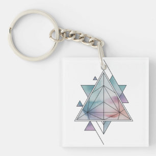 Prism Geometry Charm Key Ring