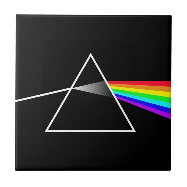 prism light refraction colour spectrum rainbow phi ceramic tile (Front)