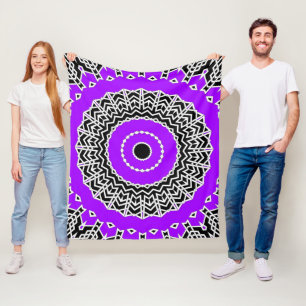 Prism Mandala ( Purple ) Fleece Blanket