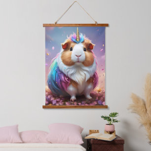 Prism Pigtail: The Radiant Unicorn Guinea Pig, Hanging Tapestry