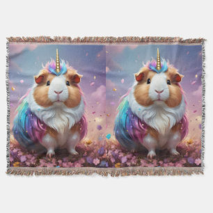 Prism Pigtail: The Radiant Unicorn Guinea Pig, Throw Blanket