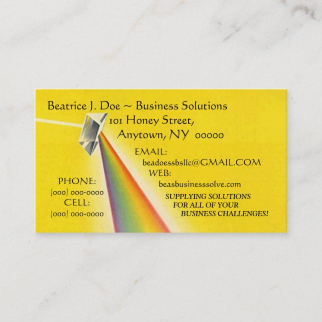 PRISM REFRACTION RAINBOW ~ BUSINESS ~CONTACT CARD (Front)