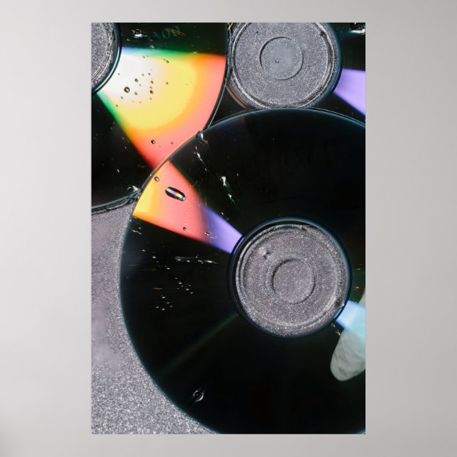 Prism Rhythm: Y2K Retro CD & Iridescent Light Art Poster (Front)