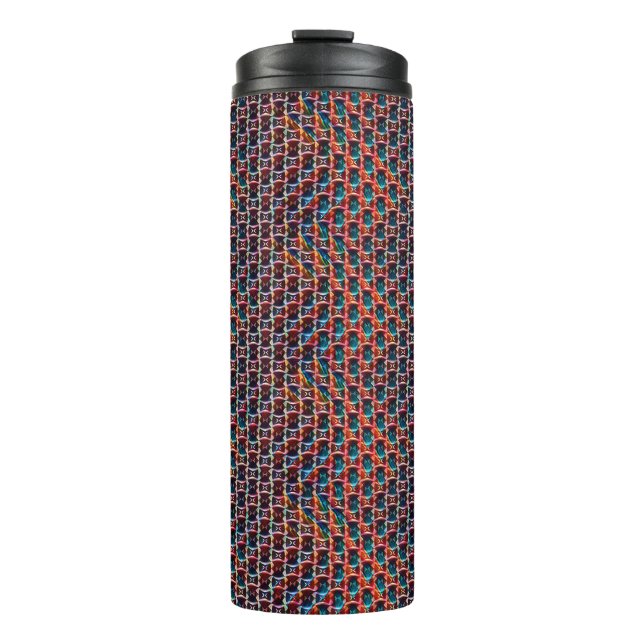 Prismatic abstract geometric digital pattern 1276 thermal tumbler (Front)