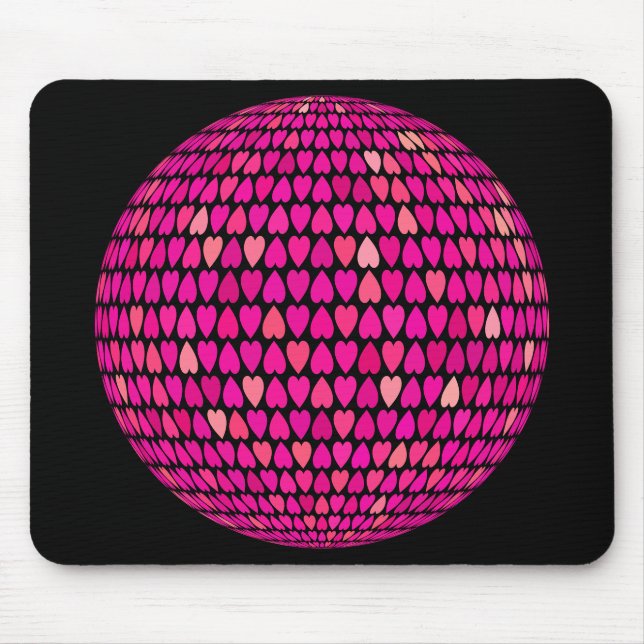 Prismatic Alternating Hearts Sphere Mouse Pad (Front)