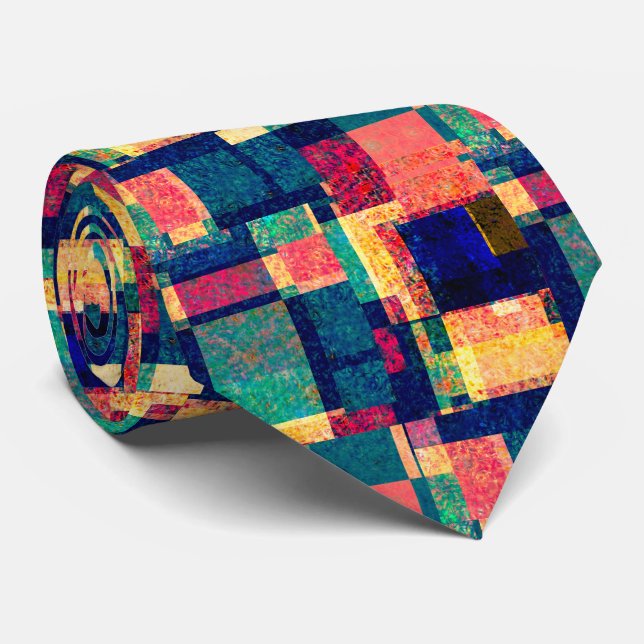Prismatic Blocks – Modern Abstract Geometric Tie (Rolled)