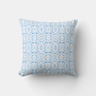 Prismatic Blue White Abstract Acrylic Art Cushion