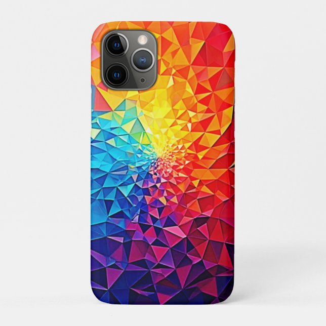 Prismatic Chaos Digital Grid Design Case-Mate iPhone Case (Back)