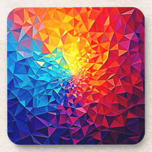 Prismatic Chaos Digital Grid Design Coaster