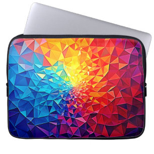 Prismatic Chaos Digital Grid Design Laptop Sleeve