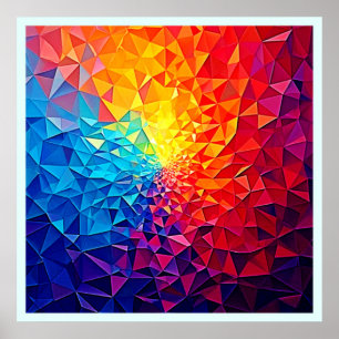 Prismatic Chaos Digital Grid Design Poster