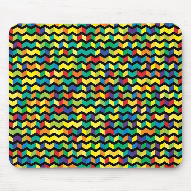 Prismatic Chevrons Pattern Mouse Pad (Front)