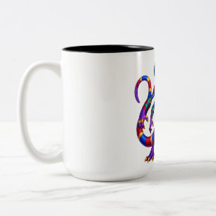 Prismatic Cyberscale Lizard Two-Tone Coffee Mug