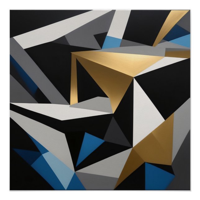 Prismatic Fragments Interconnected triangles Poster (Front)