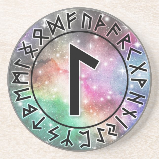 Prismatic Galaxy Rune Circle [21. Laguz] Coaster (Front)