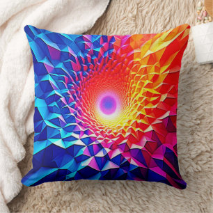 Prismatic Geometric Color Vortex Design Cushion
